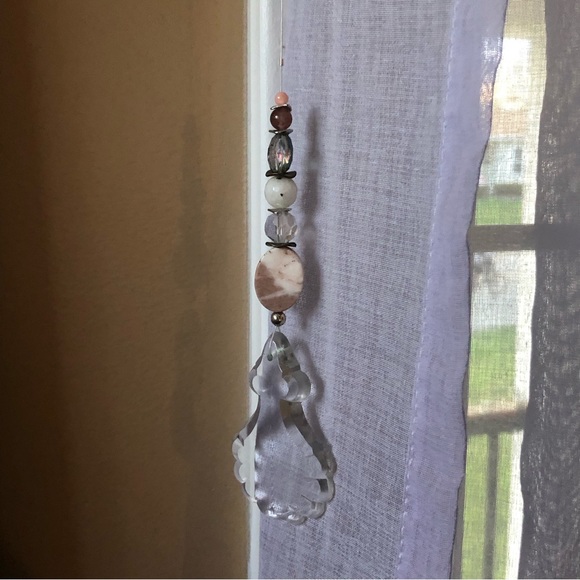 Pink Agate Crystal Suncatcher - Picture 7 of 7